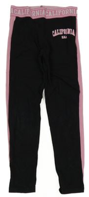 Černo-růžové sportovní legíny s nápisem George