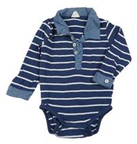 Tmavomodro-bílé pruhované polo body H&M