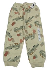 Nové - Béžové tepláky s krokodýly Dunnes