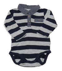 Tmavomodro-šedé pruhované polo body Lupilu