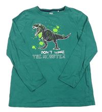 Tmavozelené triko s dinosaurem YIGGA