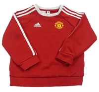 Červeno-bílá fotbalová mikina Manchester United Adidas