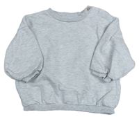 Světlešedá melírovaná oversize mikina George 