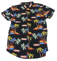 Černá košile s palmami PRIMARK