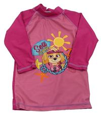 Jahodovo-malinové UV triko s PAW PATROL - Skye nickelodeon
