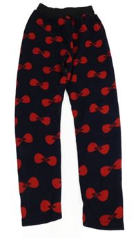 Tmavomodré thermo legíny s mašlemi