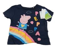 Nové - tmavomodré tričko s Peppa Pig M&Co