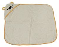 Smetanovo-oranžová froté osuška s kapucí - tygr TROPIC