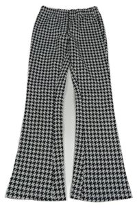 Černo-bílo/světlešedé vzorované flare kalhoty Y.F.K.