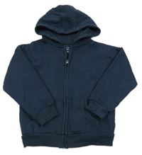 Tmavomodrá propínací mikina s kapucí PRIMARK