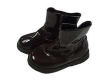 Tmavovínové lakované koženkové kozačky ZARA vel. 24