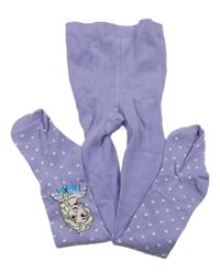 Fialové punčocháče s Elsou a puntíky Disney