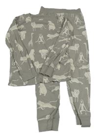 Šedé pyžamo se zvířátky Next