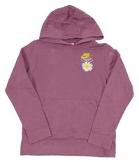 Fialovorůžová mikina s kopretinou a logem Nike