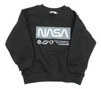 Černá mikina s nápisem - NASA a planetami H&M