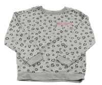 Šedo-černá vzorovaná melírovaná mikina s nápisem PRIMARK