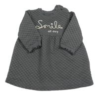 Tmavošedé prošívané teplákové teplé šaty s nápisy George