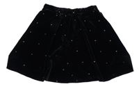 Černo-zlatá puntíkatá sametová sukně name it.