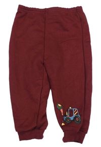 Vínové tepláky s bagrem Cozy Pixies