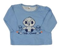 Modré triko s tučňáčky Ergee