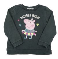 Černošedá mikina s Peppa Pig a flitry H&M