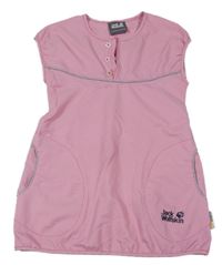 Růžové kostičkované outdoorové šaty Jack Wolfskin