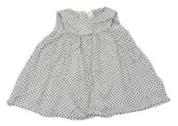 Bílo-černé puntíkaté manšestrové šaty H&M