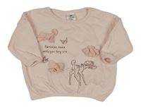 Světlerůžová oversize mikina s Bambim Disney