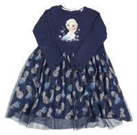 Tmavomodré šaty s Elsou a tylem H&M