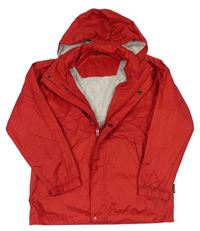 Červená šusťáková funkční bunda s kapucí Etirel 