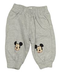 Světlešedé melírované tepláky s Mickeym Disney
