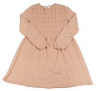 Růžové svetrové šaty se vzorem H&M