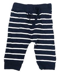 Tmavomodro-bílé pruhované lehké tepláky F&F