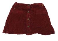 Vínová manšestrová sukně Zara