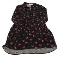 Černé květované lehké košilové šaty H&M