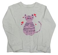 Bílé triko s kočkou