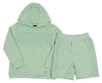 2set - Mátová prošívaná mikina s kapucí + kraťasy Tahari