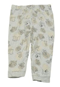 Světlešedé melírované puntíkaté lehké tepláky s Disney zvířaty George