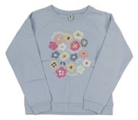 Světlemodrá mikina s květinami Yigga