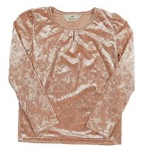 Růžové sametové triko H&M