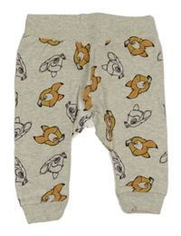 Světlešedé melírované tepláky s Bambim Disney