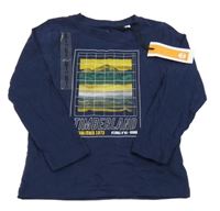 Nové - Tmavomodré triko s horami Timberland