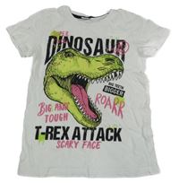 Bílé tričko s dinosaurem Y.F.K.