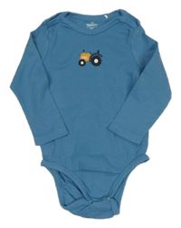 Modré žebrované body s traktorem Topomini