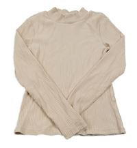 Pudrové žebrované triko se stojáčkem H&M