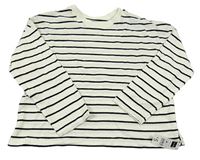 Nové - Smetanovo-černé pruhované mikinotriko Dunnes