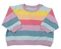 Barevná pruhovaná oversize mikina