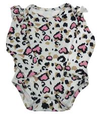 Bílé vzorované body se srdíčky a volánky