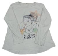 Bílé triko s dívkou Zara