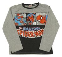 Šedo-antracitové triko se Spidermanem Tu